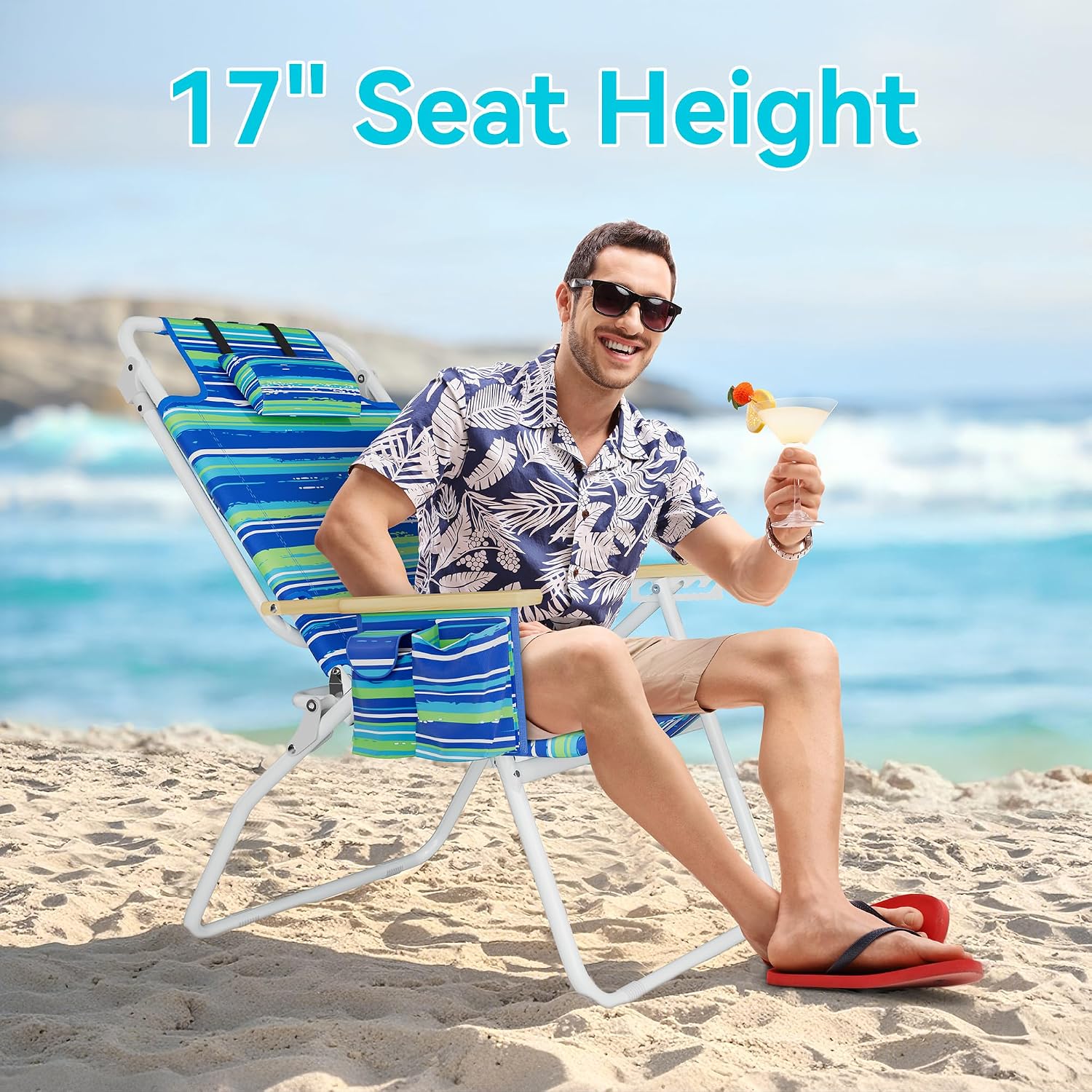Detalle 1 de Yestomo 17" High Beach Chair