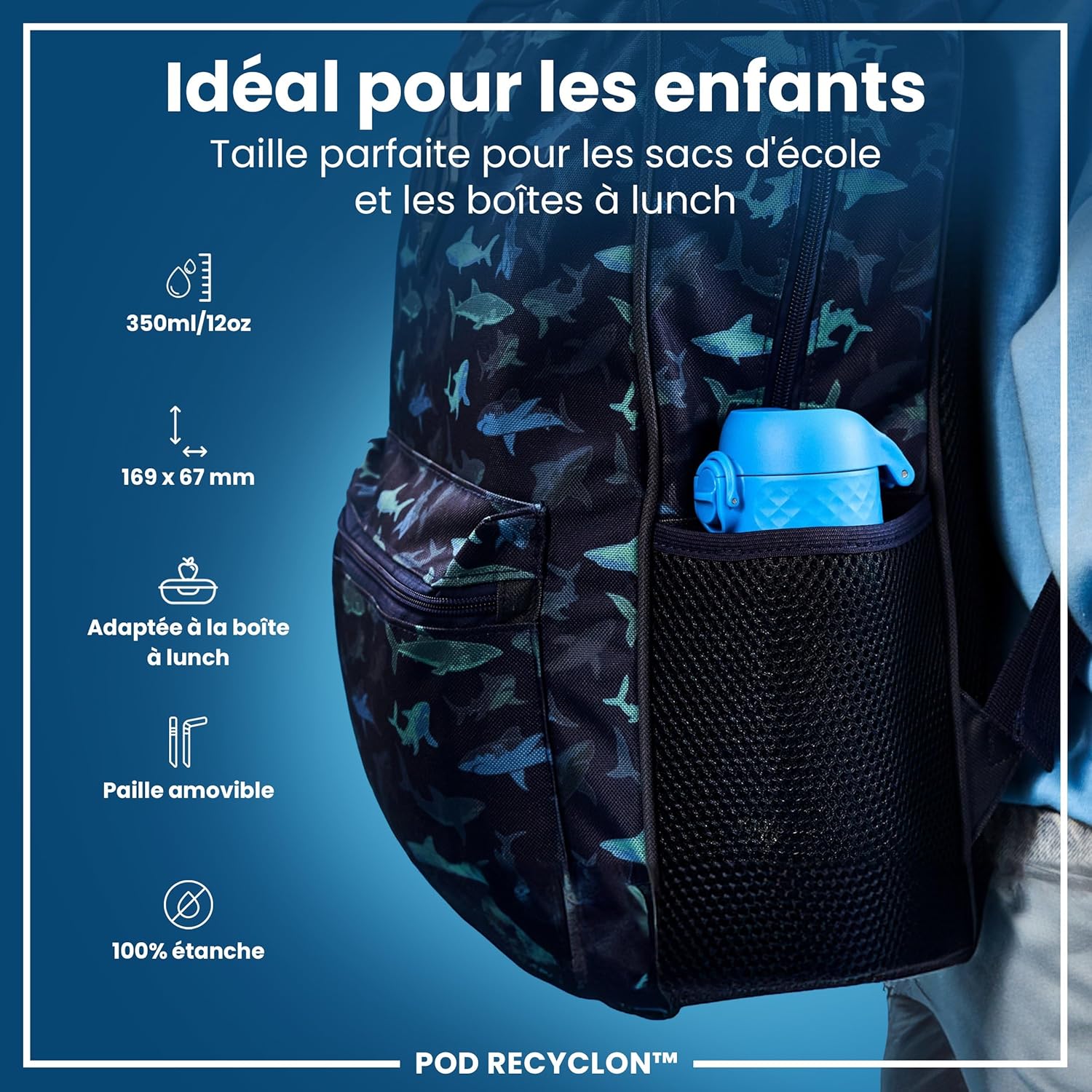 Thumbnail 1 de Ion8 Gourde Paille 350 ml étanche 🥤