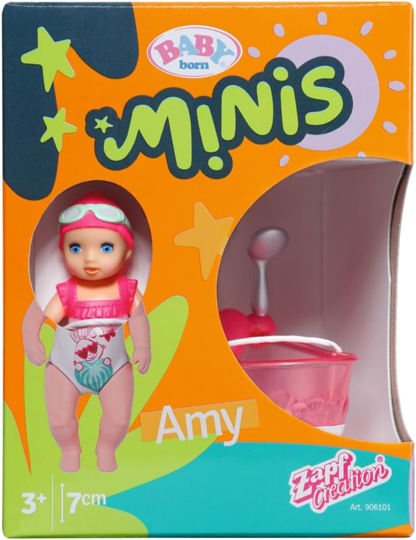 Thumbnail 4 de Zapf Creation Baby Born Minis Set avec Baignoire & Amy 906101 – Poupée de 6,5 cm avec Accessoires exclusifs et Corps Mobile