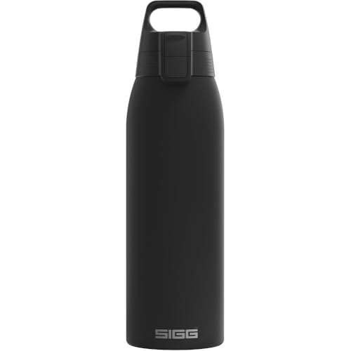 Detalle de SIGG Isolierte Trinkflasche Shield Therm One – 1L, Schwarz, BPA-frei, 90% recycelter Edelstahl