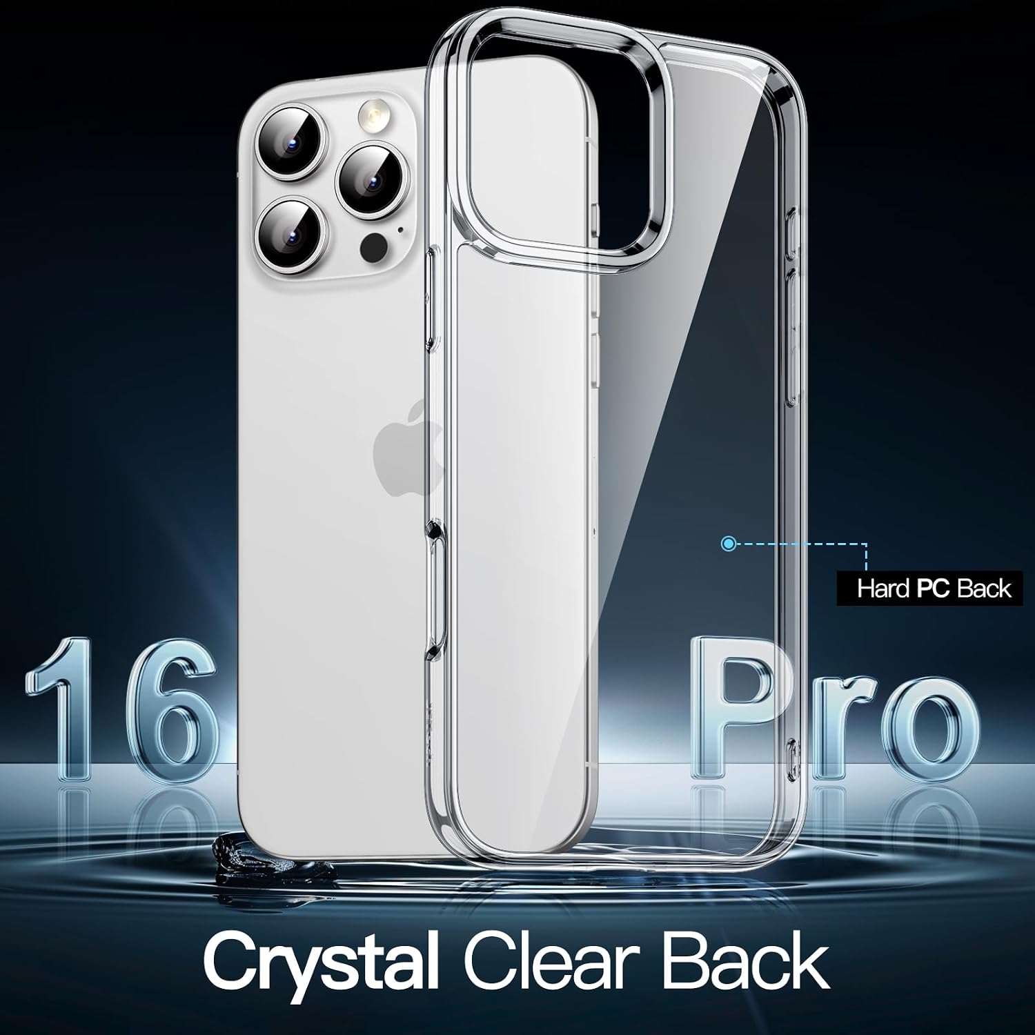 Detalle de JETech Case for iPhone 16 Pro 6.3-Inch Clear