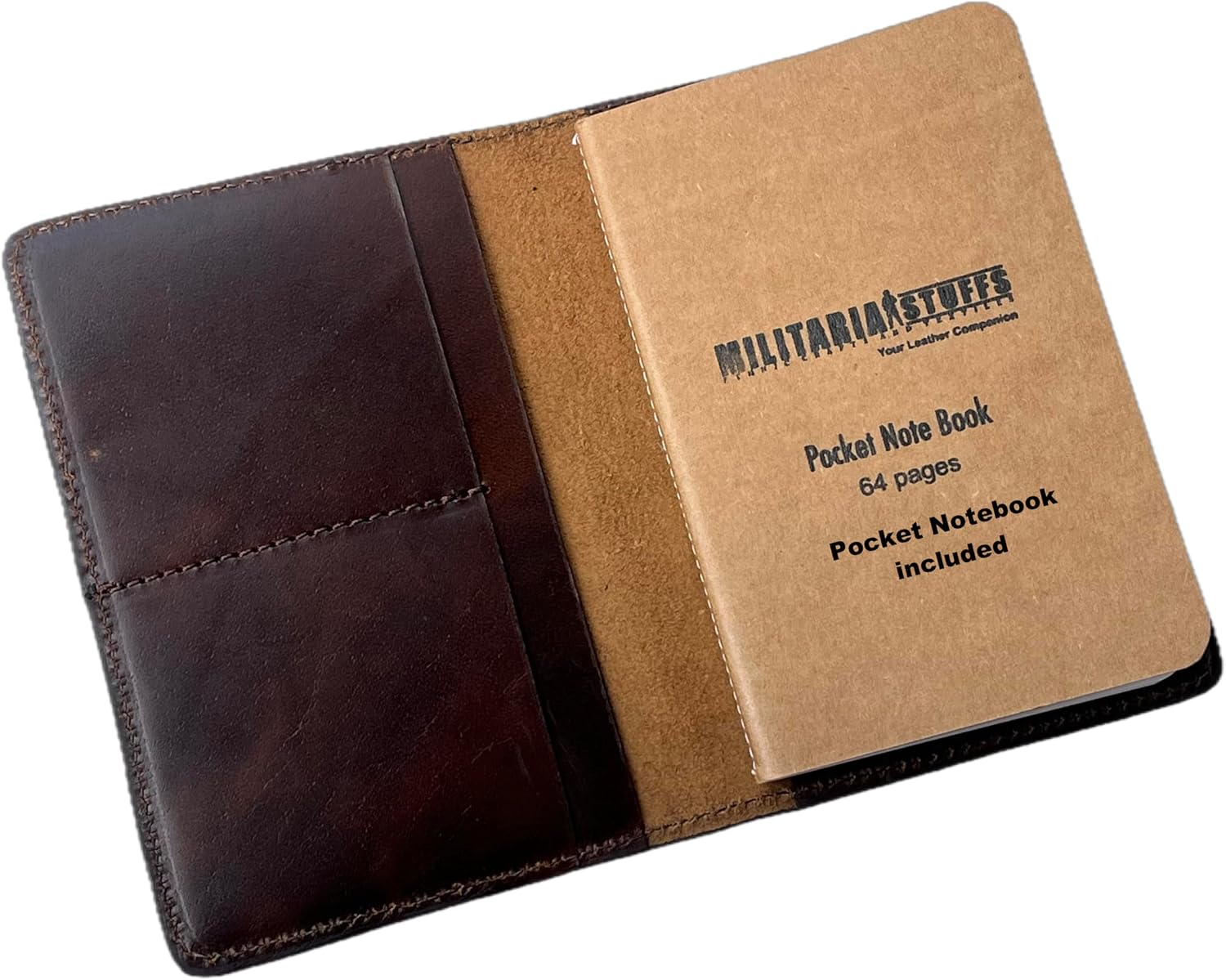 Detalle de MILITARIA STUFFS レザージャーナルカバー Field Notes・Moleskine Cahier対応 詰め替え式