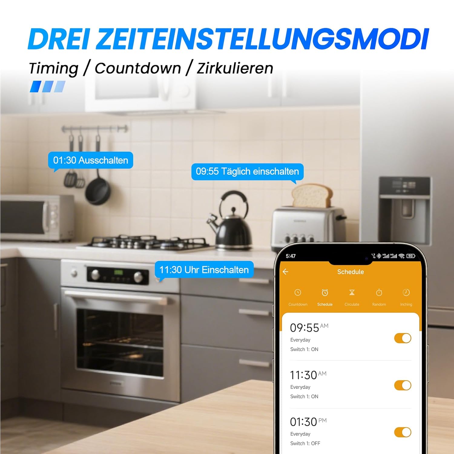 Detalle de Oblinple WLAN-Steckdose 16A – Smart Plug mit Energieüberwachung, Timer & Sprachsteuerung