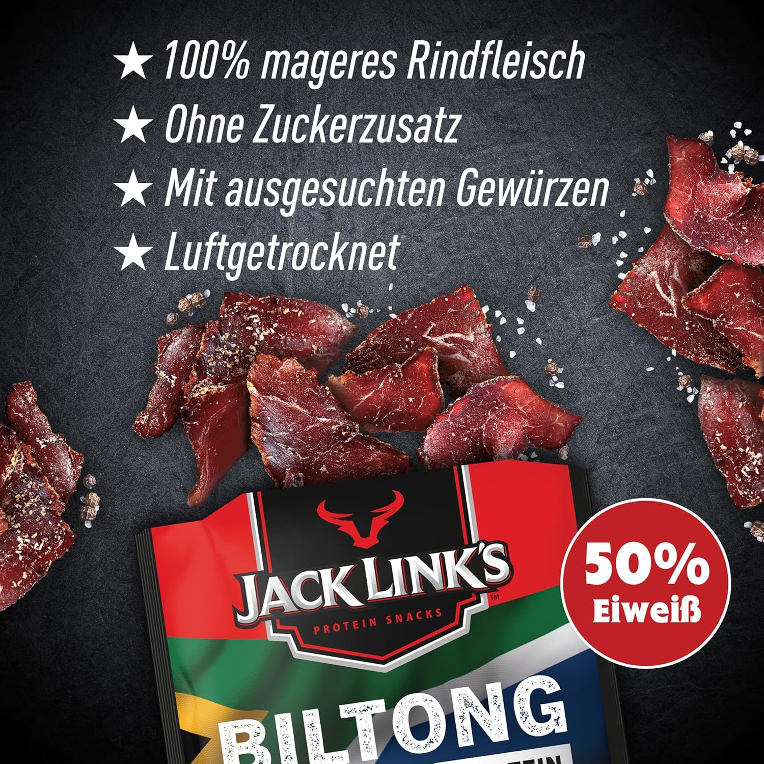 Detalle 2 de Jack Link’s Biltong Jerky Original 12 x 40 g
