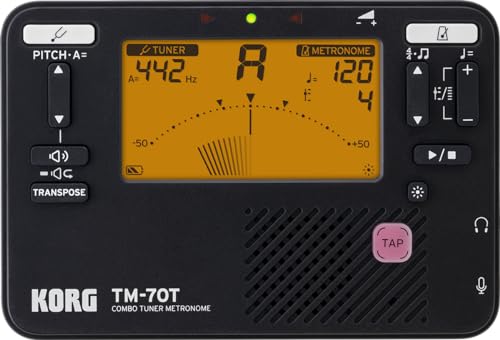 Detalle de Korg TM70T: Kombiniertes Metronom- und Stimmgerät in kompakter Bauweise – Schwarz