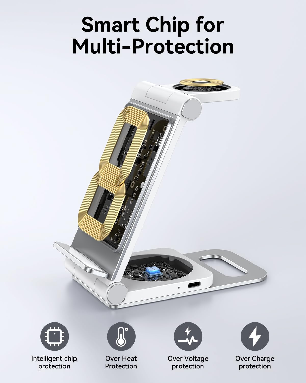 Detalle de 3-in-1 Wireless Charging Station for Samsung Galaxy S26/S25/S24/S23/S22/S21/S20, Watch 8/Classic/Ultra/7/6/5/4, and Galaxy Buds