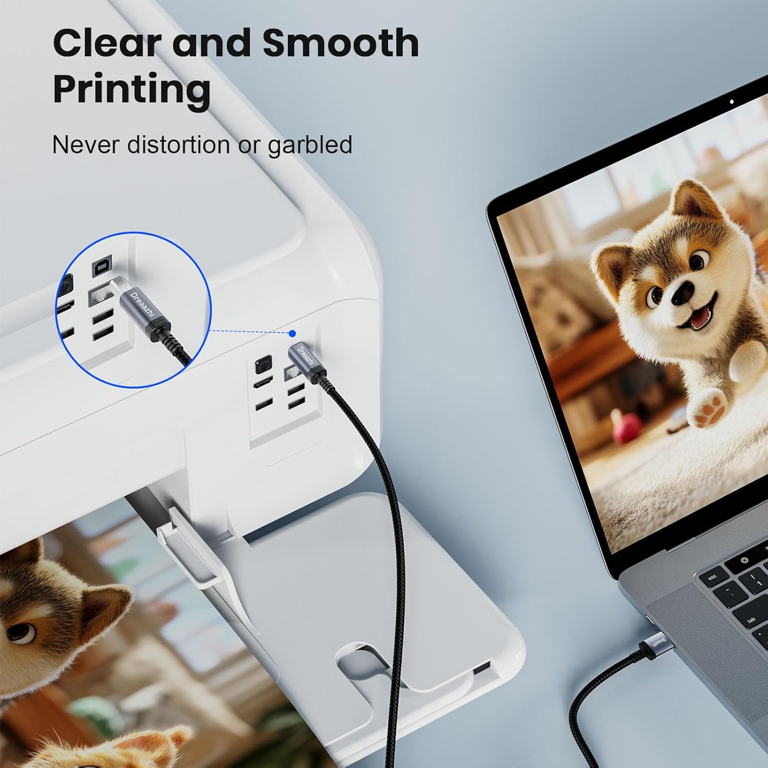 Thumbnail 3 de 5m USB 2.0 Printer Cable (USB-A to USB-B) – Extra Long USB printer/scanner/scanner cord