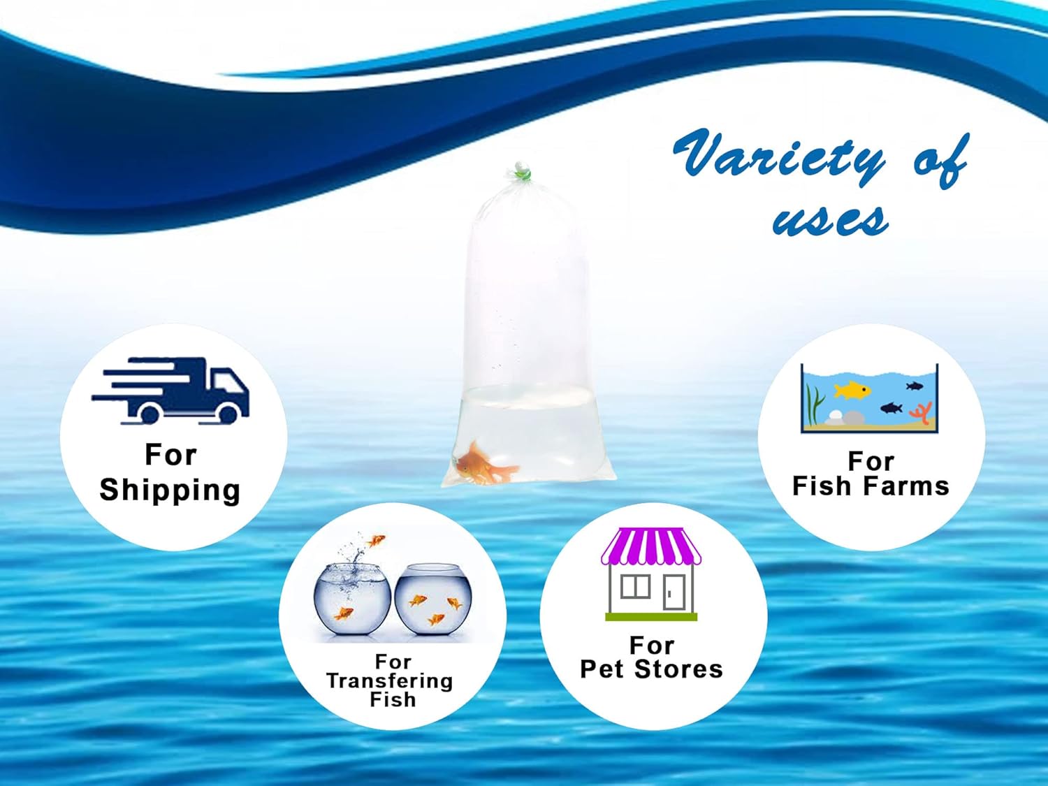 Detalle de AlfaEx Fishery Bags 7" x 20" — Leak-Proof, Clear, Rounded-Bottom Bags (Pack of 25)