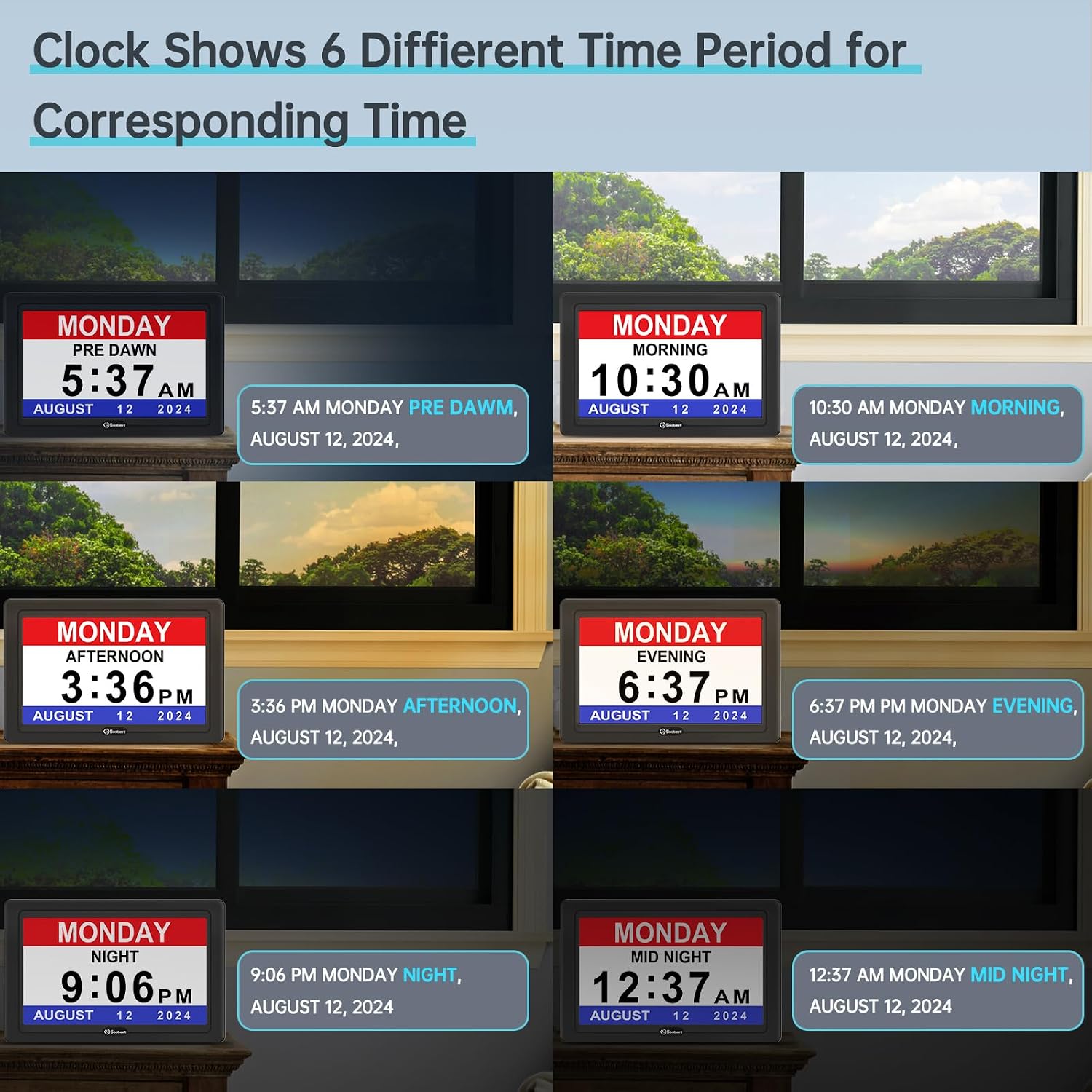 Thumbnail 5 de Soobest Dementia Clock for Seniors, 20 alarms