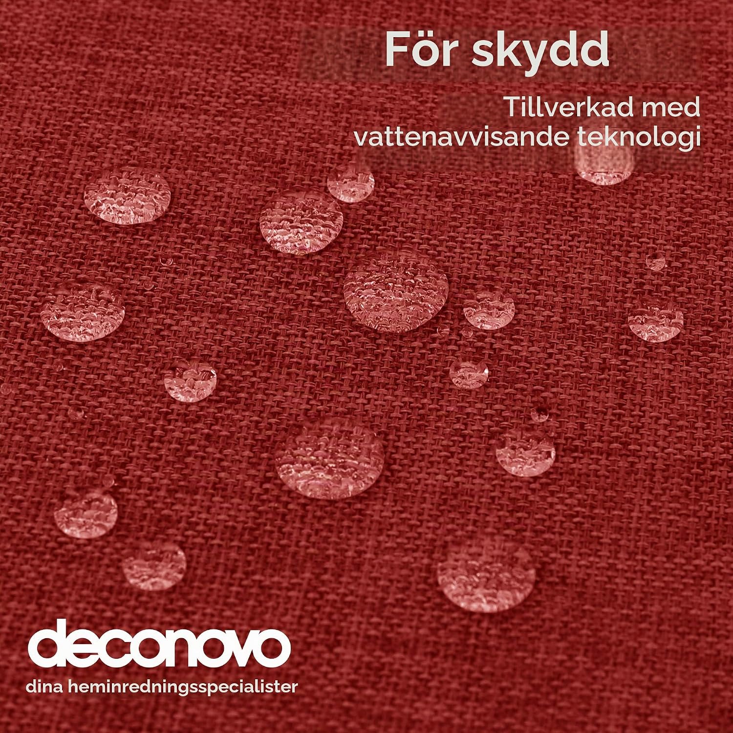 Detalle 2 de Deconovo rektangulär julduk 150 × 240 cm, röd med linneeffekt