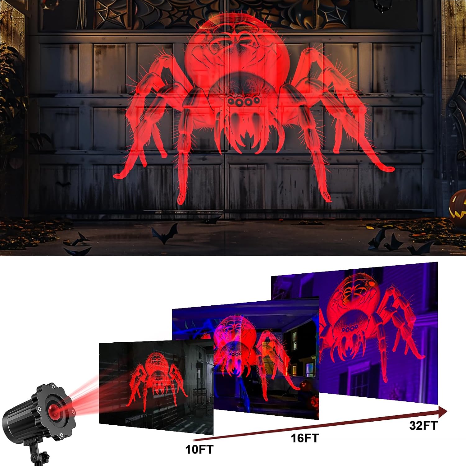 Detalle 1 de Halloween Spider Projector with 3D Dynamic Projection