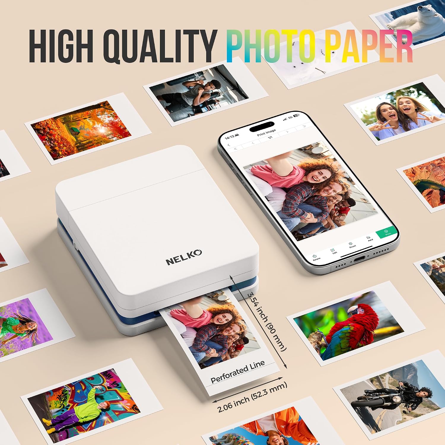 Detalle de Nelko 52.3x90mm Premium Photo Paper for PP01 Pocket Printer (50 Sheets)