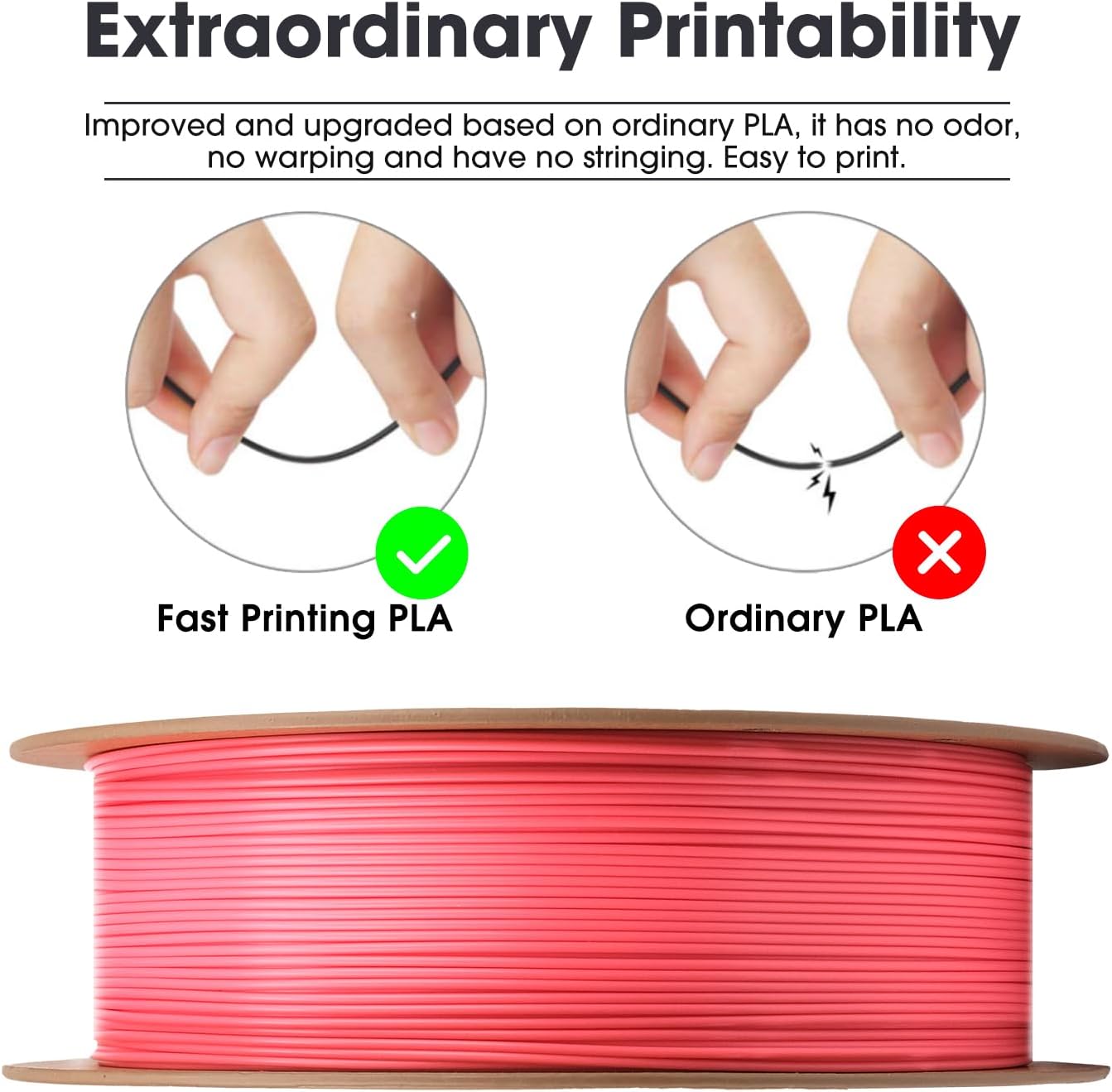 Thumbnail 2 de eSUN Filamento PLA 1,75 mm Rosa Basic – 1 kg, alta compatibilità e stampa rapida