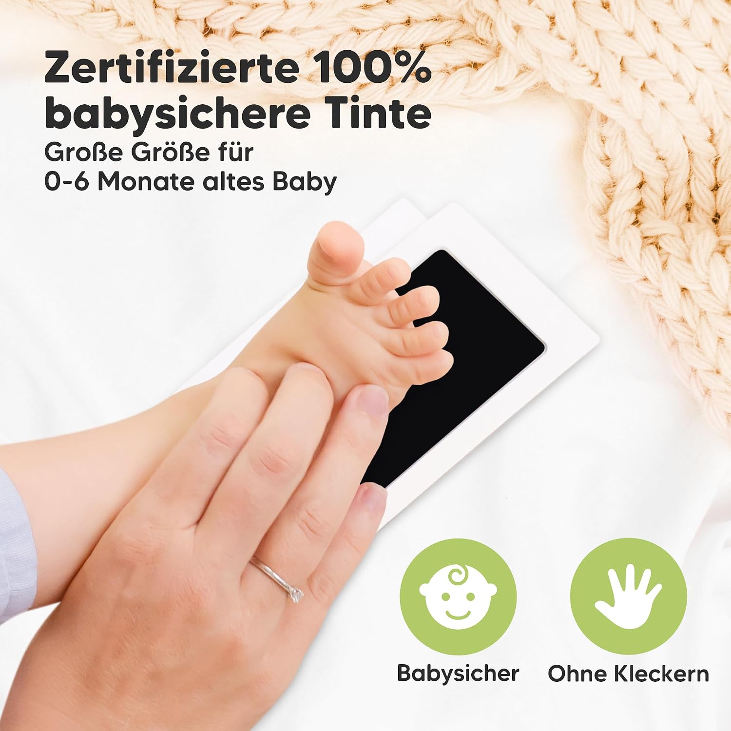 Thumbnail 3 de Handabdruck- und Fußabdruck-Set für Babys – 4-teiliges, tönerloses Stempelkissen, 8x13 cm