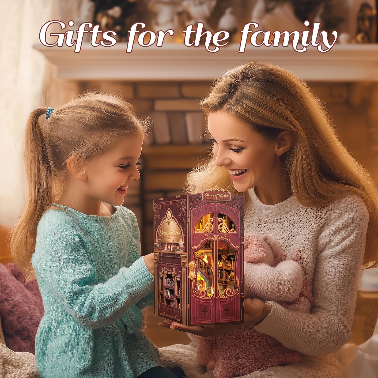 Thumbnail 4 de Fsolis DIY Book Nook “Library of Wisdom” – mini casa in legno con luci LED, kit da assemblare