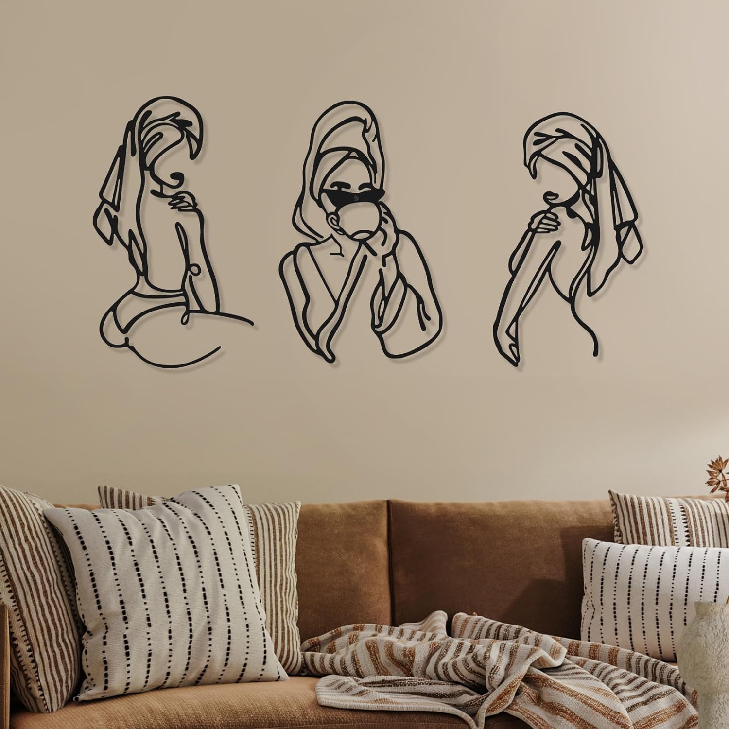 Lot de 3 décorations murales en métal