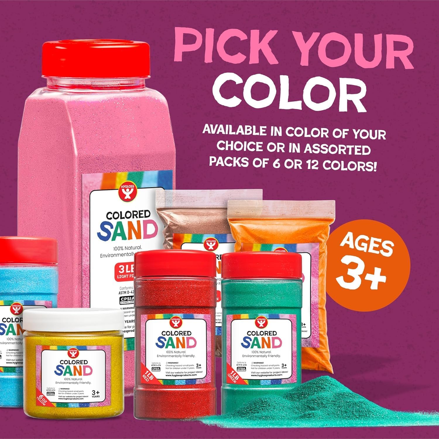 Thumbnail 2 de Hygloss Colored Sand 25 lb Valentine craft sand 🎨
