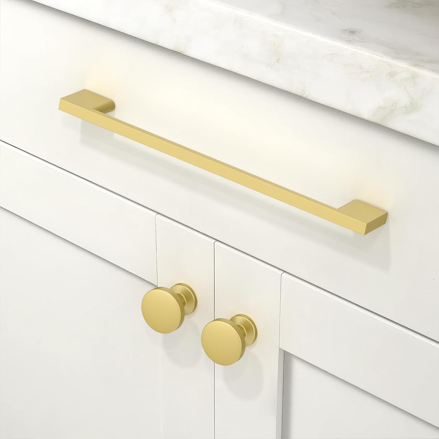 Detalle 2 de Talentedeco 10-Pack Brushed Gold Cabinet Pulls, 7.5-Inch Centre-to-Centre