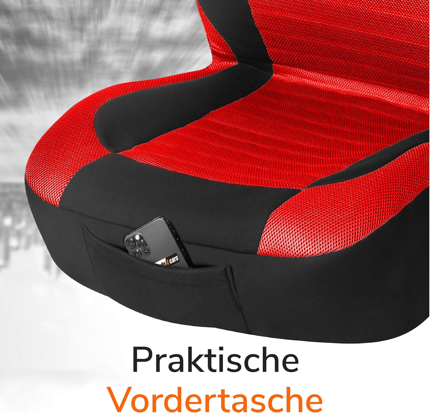 Detalle de Upgrade4cars Autositzbezüge Set für die Vordersitze (Version 2026) – universell in Rot, 4-teilig