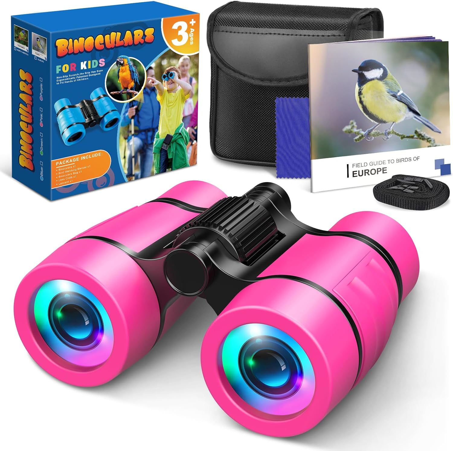 Thumbnail 6 de Kids Binoculars for Boys and Girls (Age 3–9) – 4x Magnification Travel Toy with Neck Strap & Carry Bag