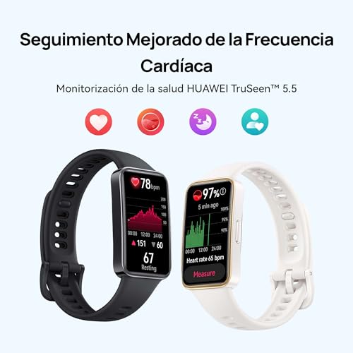 Detalle de HUAWEI Band 9 rosa con pantalla AMOLED de 1,47”, TruSleep 4.0 y hasta 2 semanas de batería