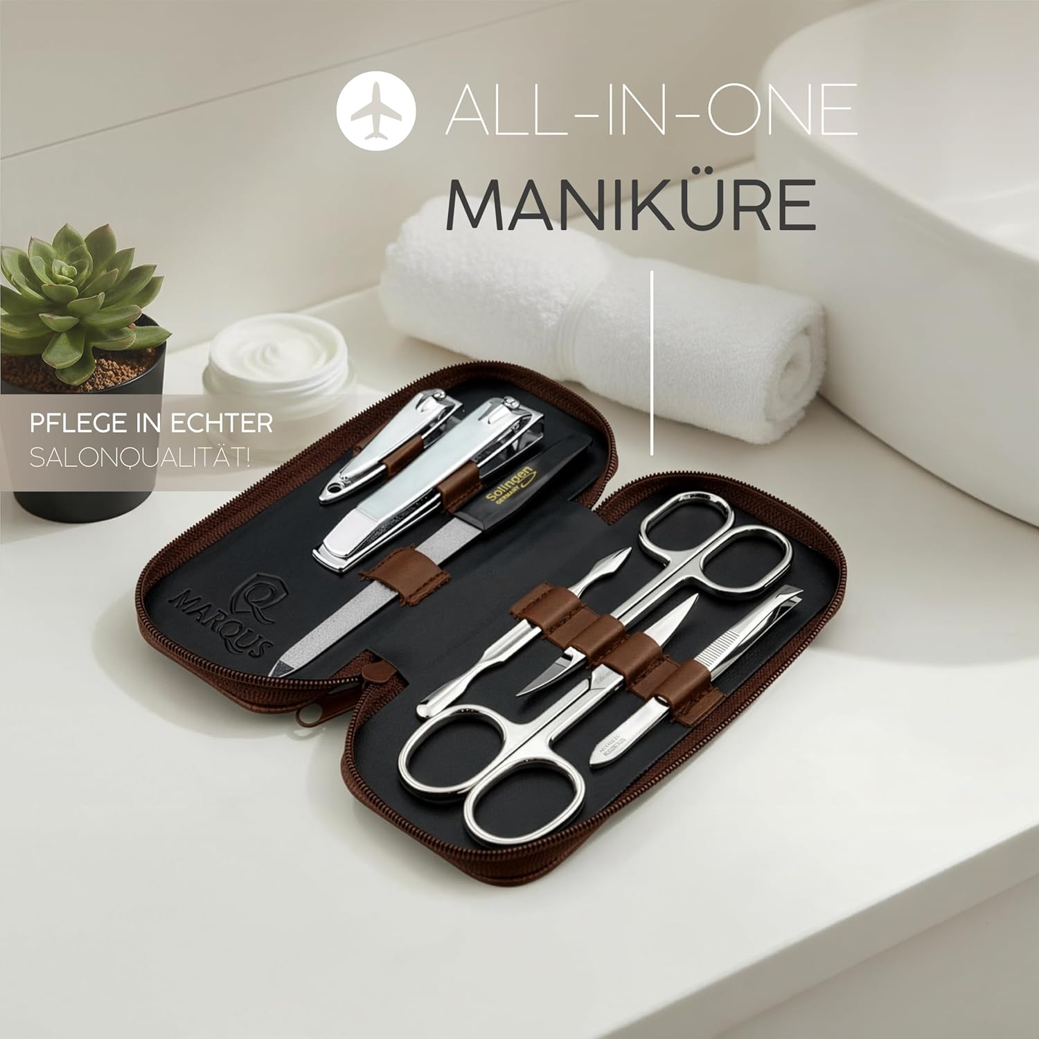 Thumbnail 1 de marQus Maniküre-Set Solingen (7-teilig) mit Echteleder-Etui – für Damen & Herren