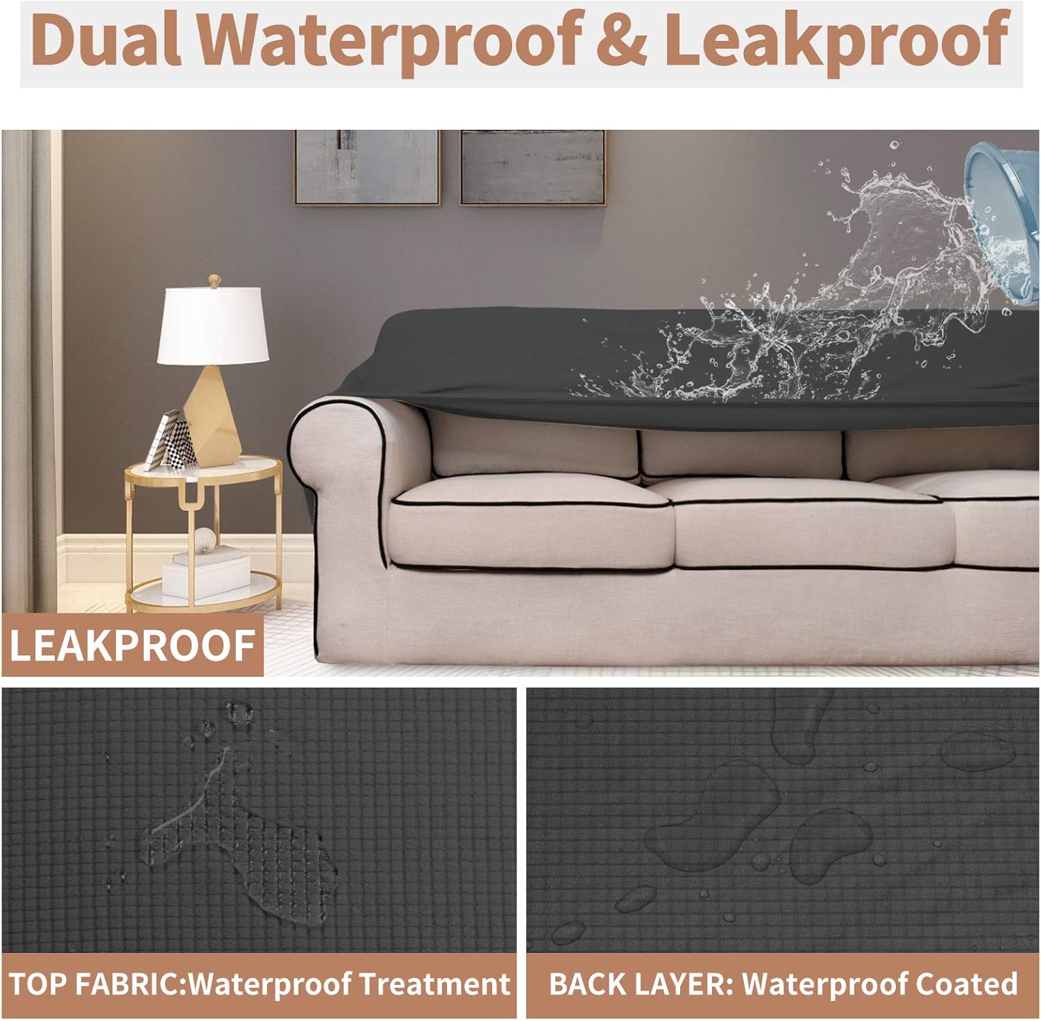 Thumbnail 2 de Easy-Going Waterproof Couch Cover 60–81 in