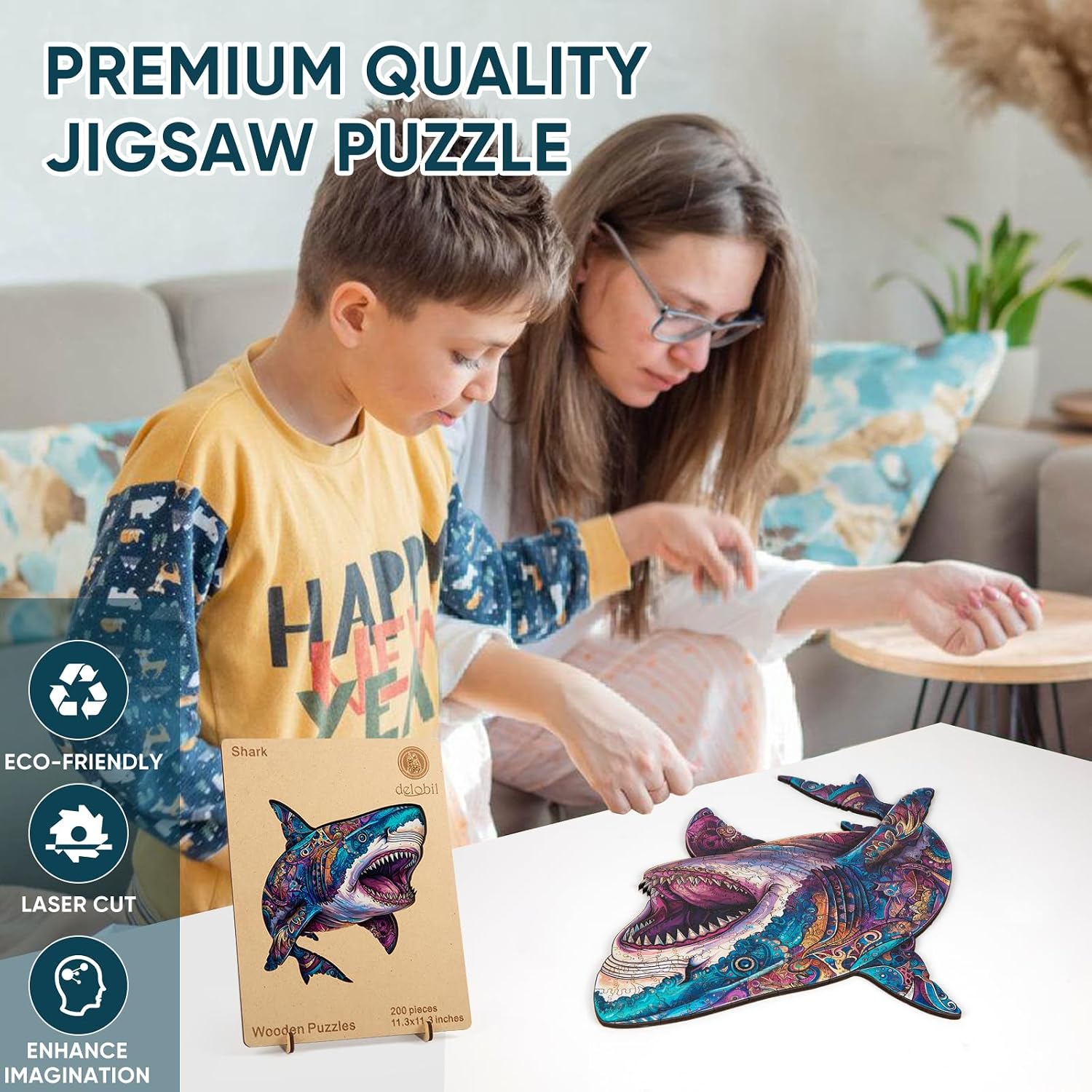 Detalle de MYS A·U·R Wooden Jigsaw Puzzle, 200 Pieces