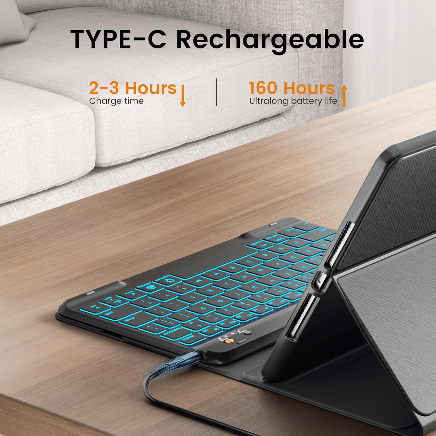 Thumbnail 4 de OYEEICE Hülle mit Tastatur iPad 9/8/7 10,2 Zoll