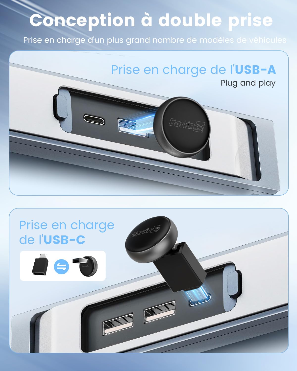 Thumbnail 6 de CarlinKit Mini adaptateur sans fil Ultra 3 – CarPlay/Android Auto sans fil, Plug‑and‑Play