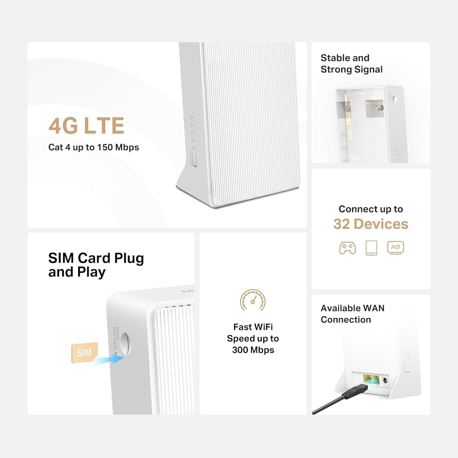 Detalle de MERCUSYS MB110-4G N300 4G Router