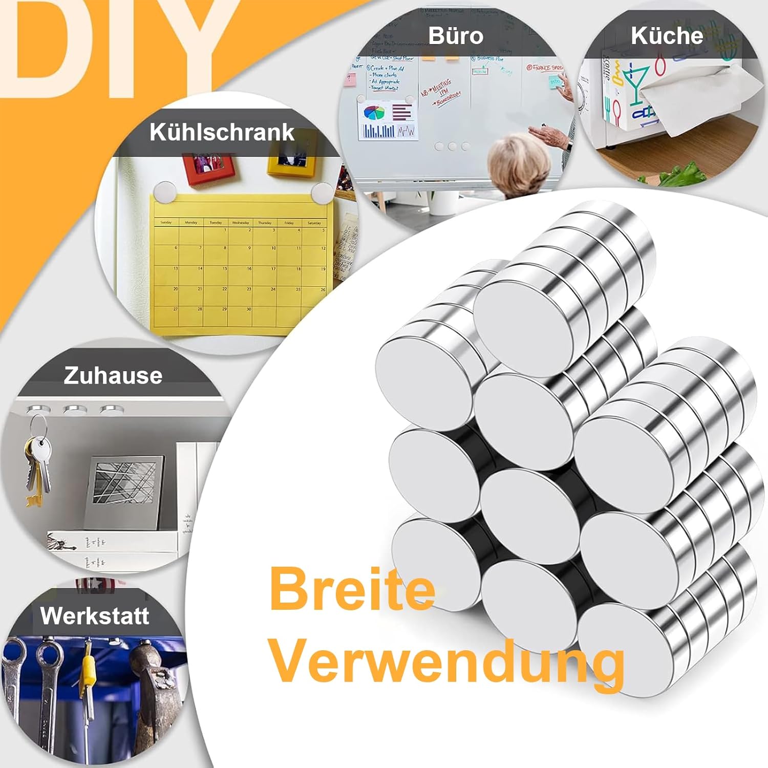 Thumbnail 4 de Delaga 100 Stück Magnete 8x3mm