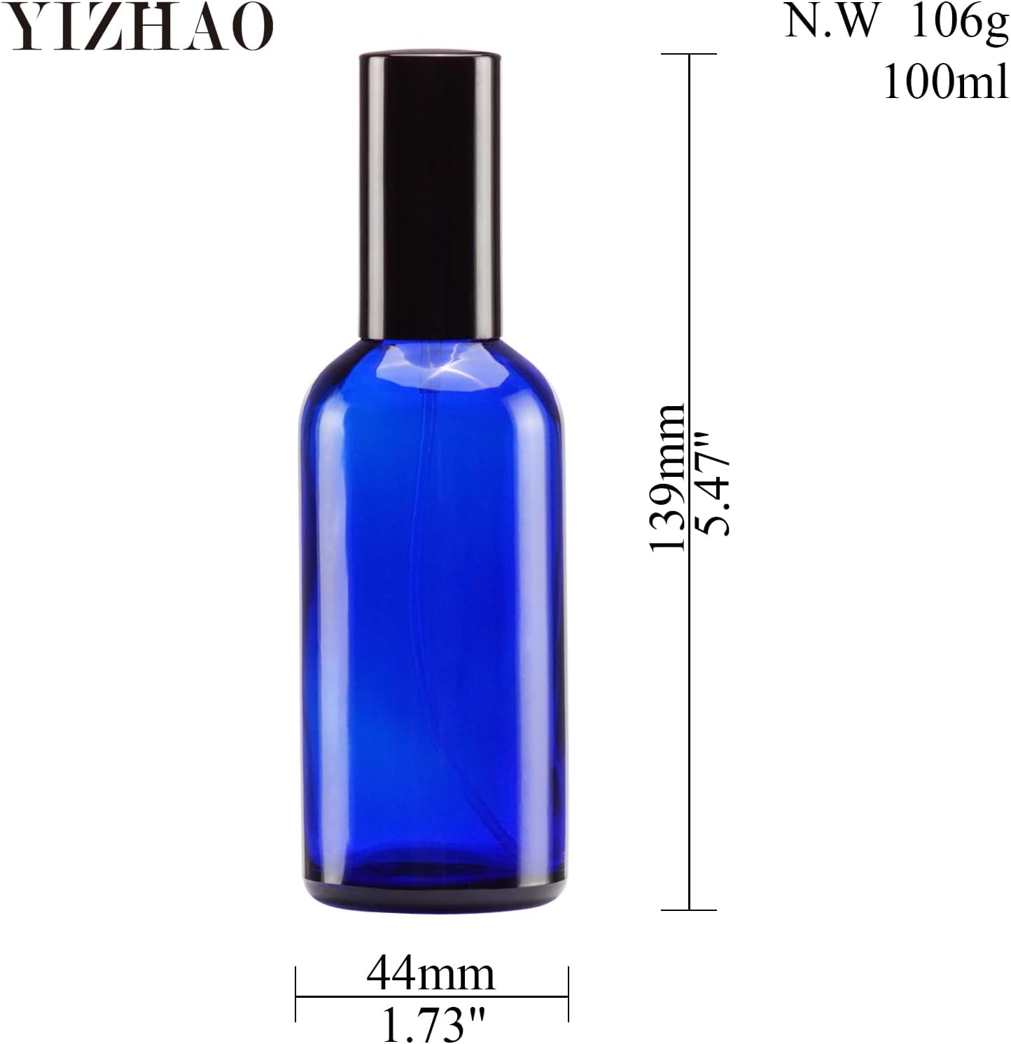 Thumbnail 1 de YIZHAO set di bottiglie spray in vetro da 100 ml (blu) con spruzzatore e accessori, 9 pz