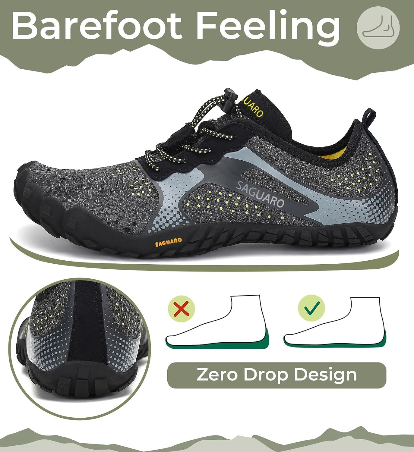 Detalle de SAGUARO Scarpe Barefoot minimaliste uomo