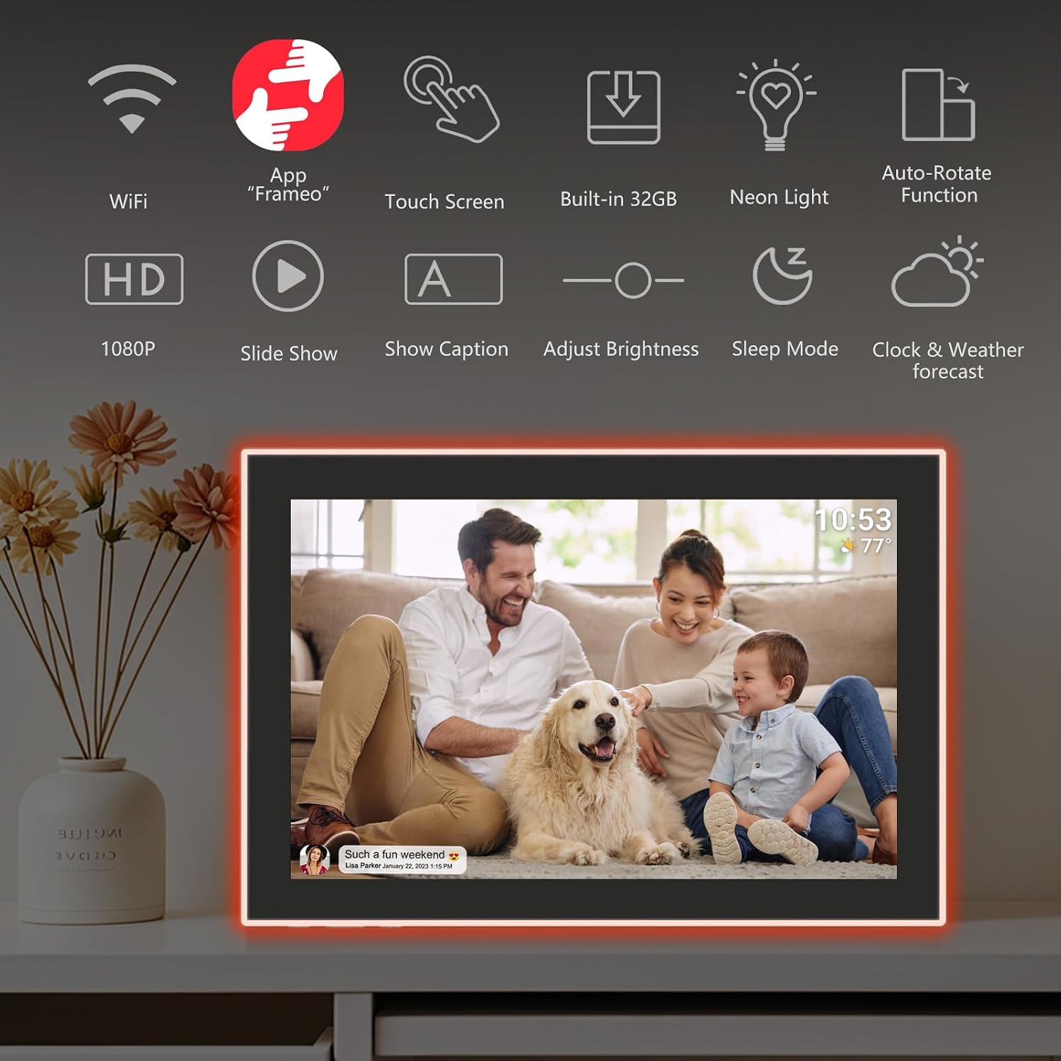 Detalle 2 de FRAMEO 10.1 Inch Digital Photo Frame 32GB
