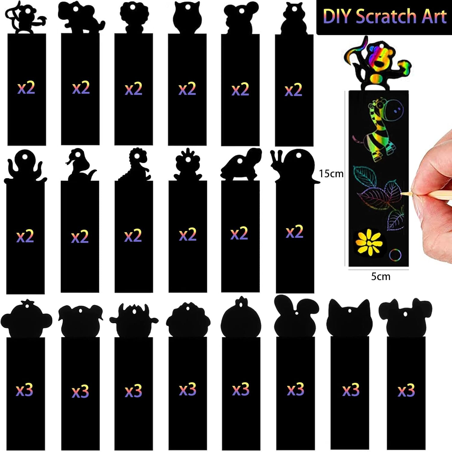 Thumbnail 5 de Scratch Art for Kids 48 pcs bookmarks