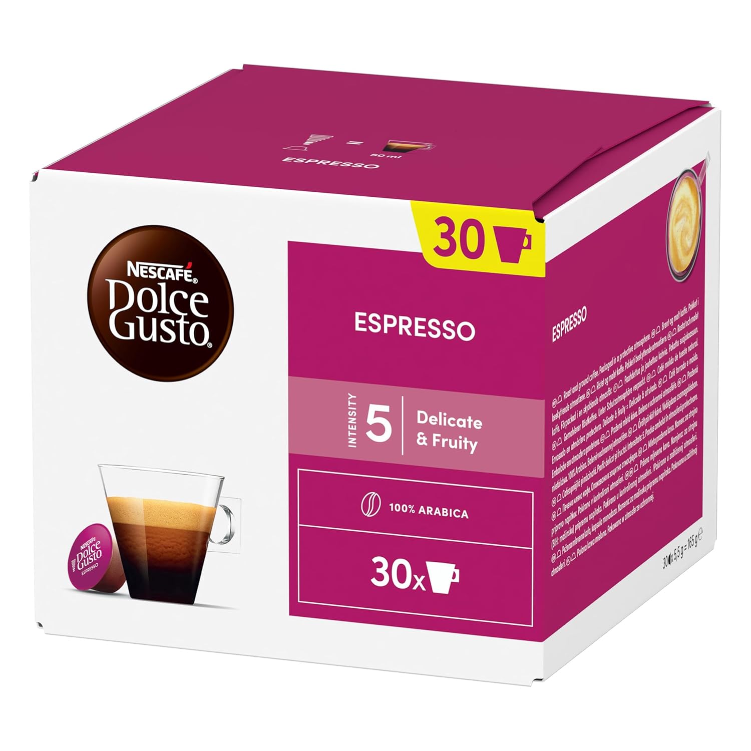 Detalle de NESCAFÉ DOLCE GUSTO Espresso Kaffeekapseln – 3er Vorratspack (3 x 30 Kapseln)
