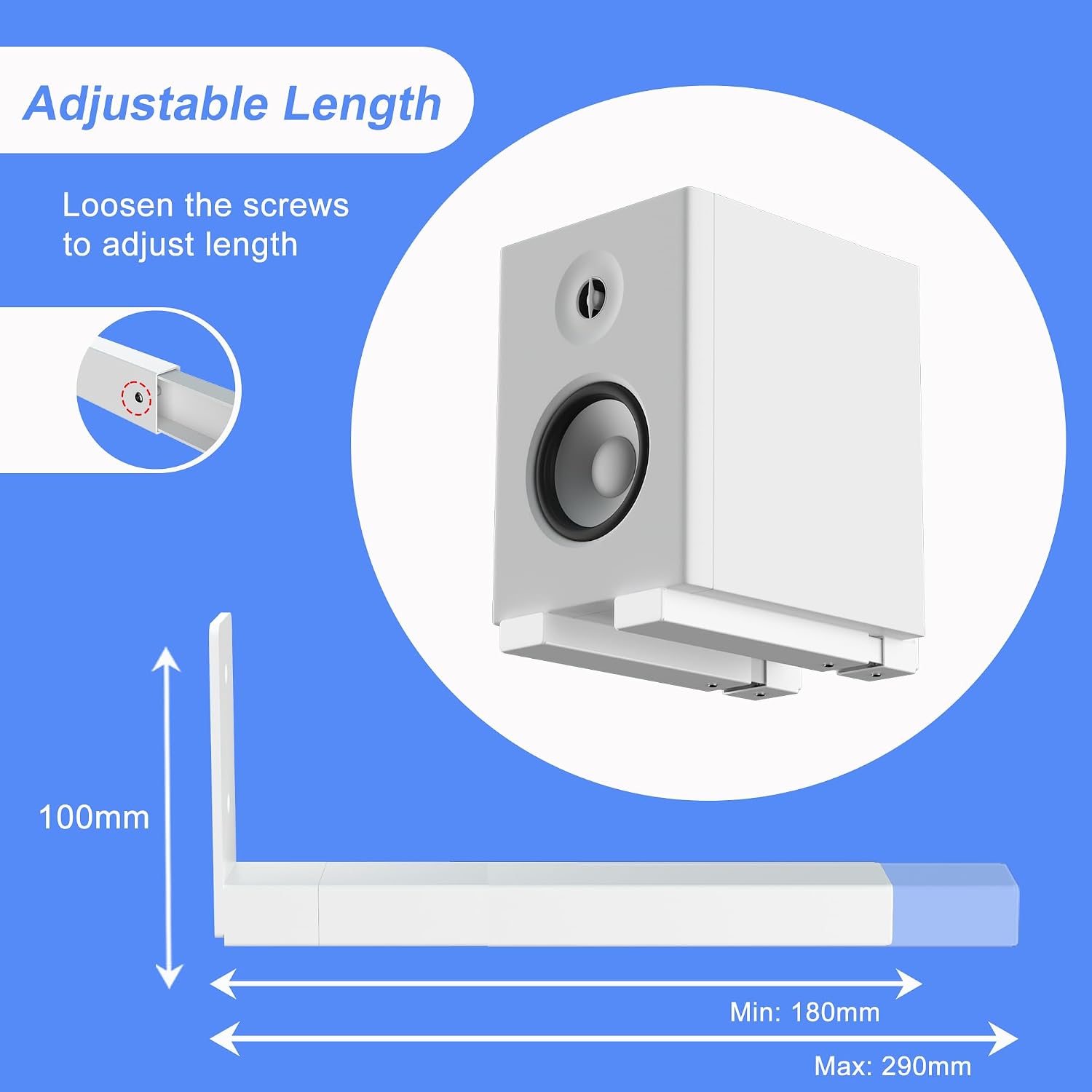 Detalle de suptek Sound Bar Wall Mounted Bracket SPLK201W — White