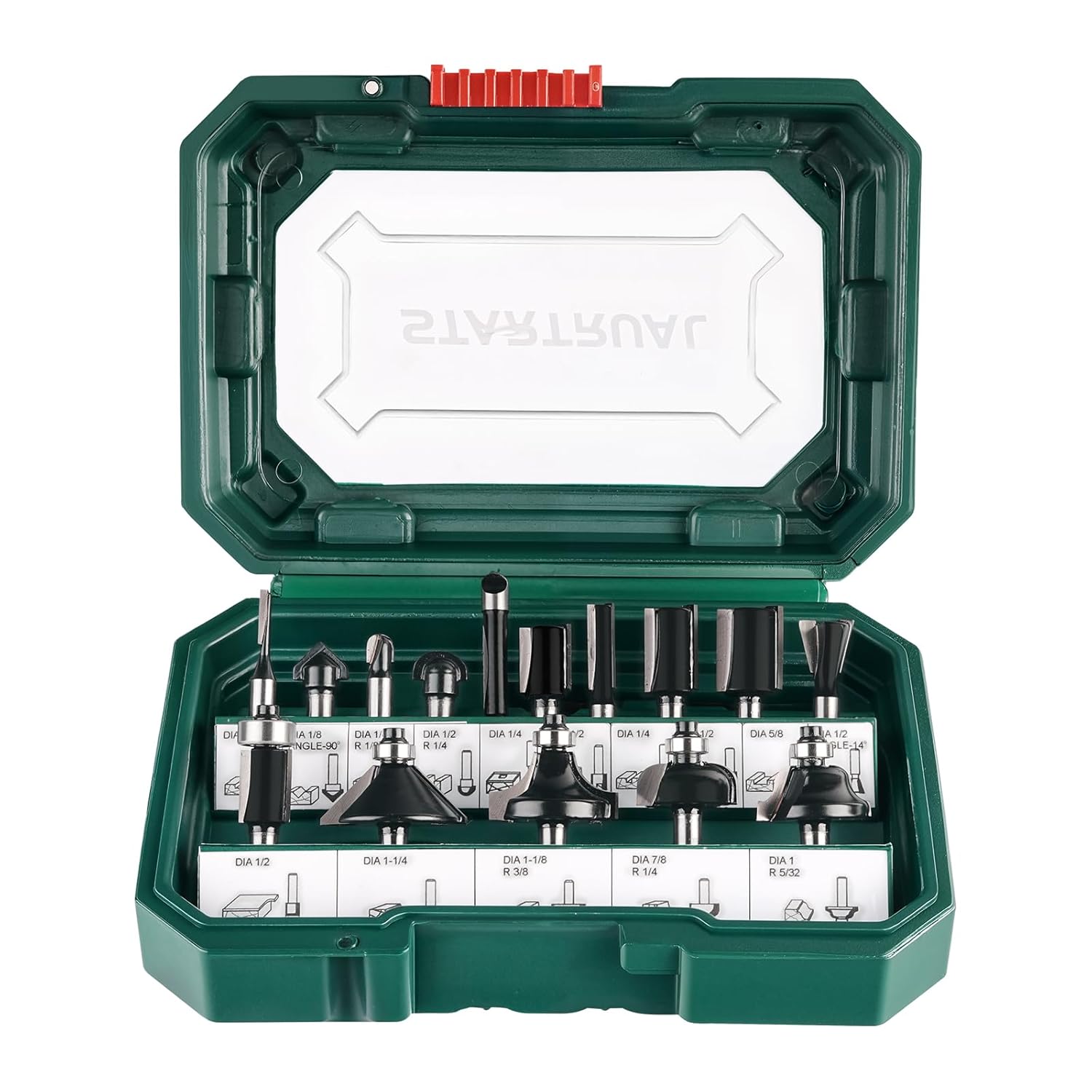 Detalle 2 de STARTRUAL 15-piece 1/4" shank wood router bits set for softwood, hardwood and wood composite