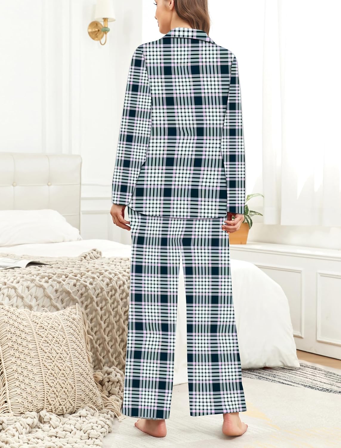 Thumbnail 4 de Famulily Langarm Pyjama Set Plaid – 2-teiliges Damen-Loungewear-Set (S–XXL)