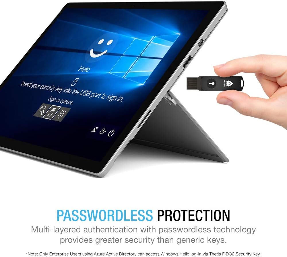 Detalle de FIDO2 Security Key with Folding Design by Thetis – Universal USB Type A 2FA for Windows, Linux, and more