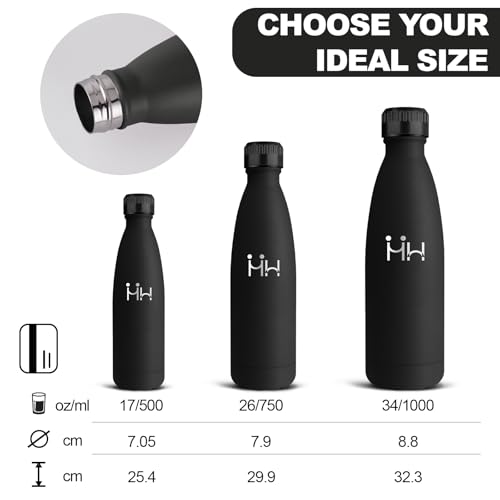 Detalle de Botella Agua Acero Inoxidable 750 ml — Mantiene 24 h frío