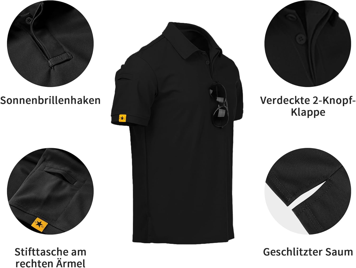 Thumbnail 3 de geeksport Herren-Poloshirt Kurzarm aus Polyester – Funktions-Polo für Golf, Sport & Alltag