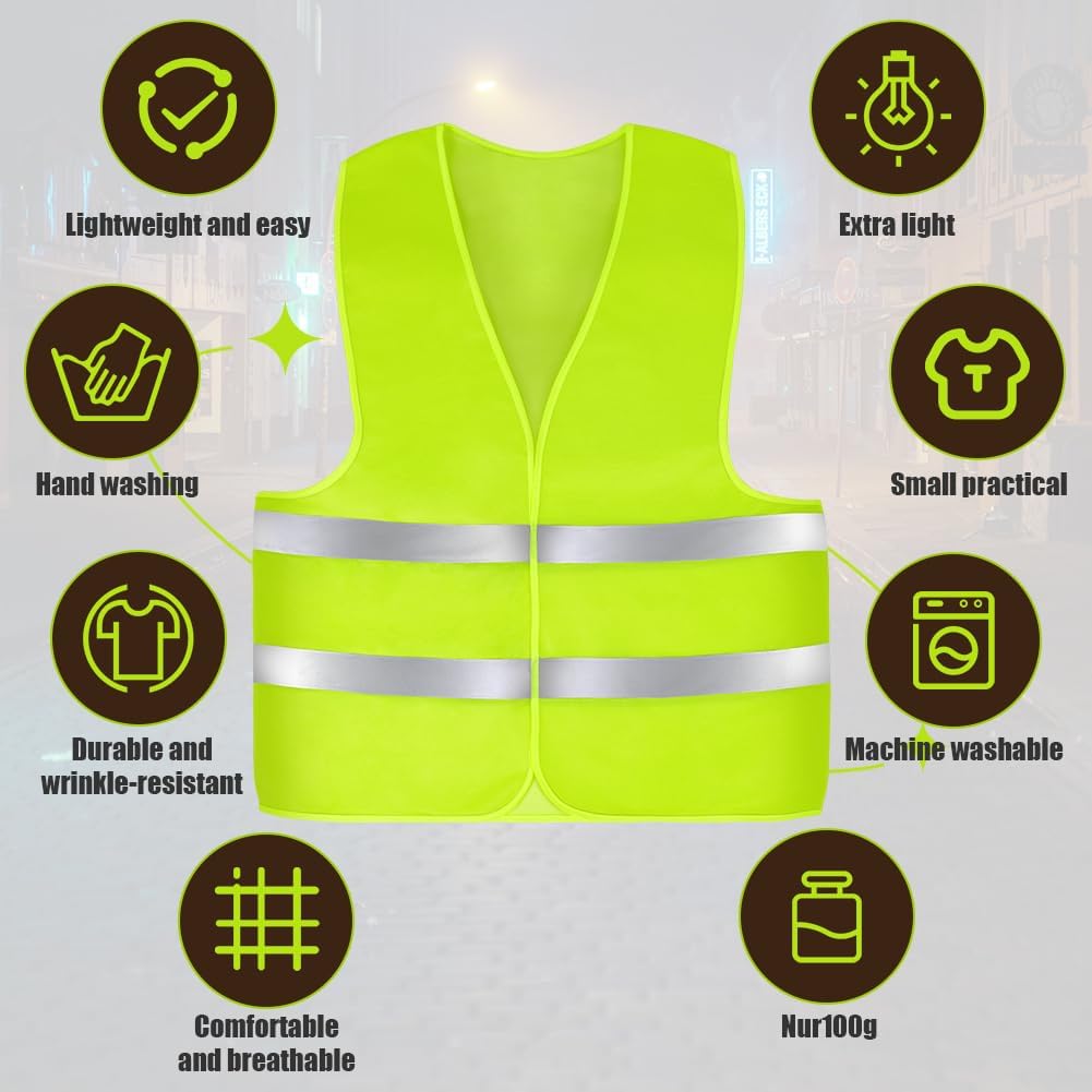 Detalle de AYBUY Giubbotto di sicurezza riflettente verde unisex con visibilità a 360°