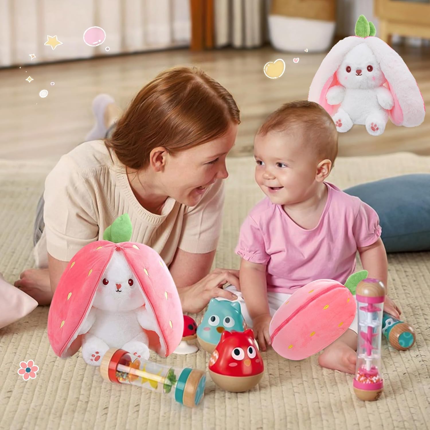 Thumbnail 6 de MIAODAM Bunny Stuffed 7 inch reversible plush 🐰