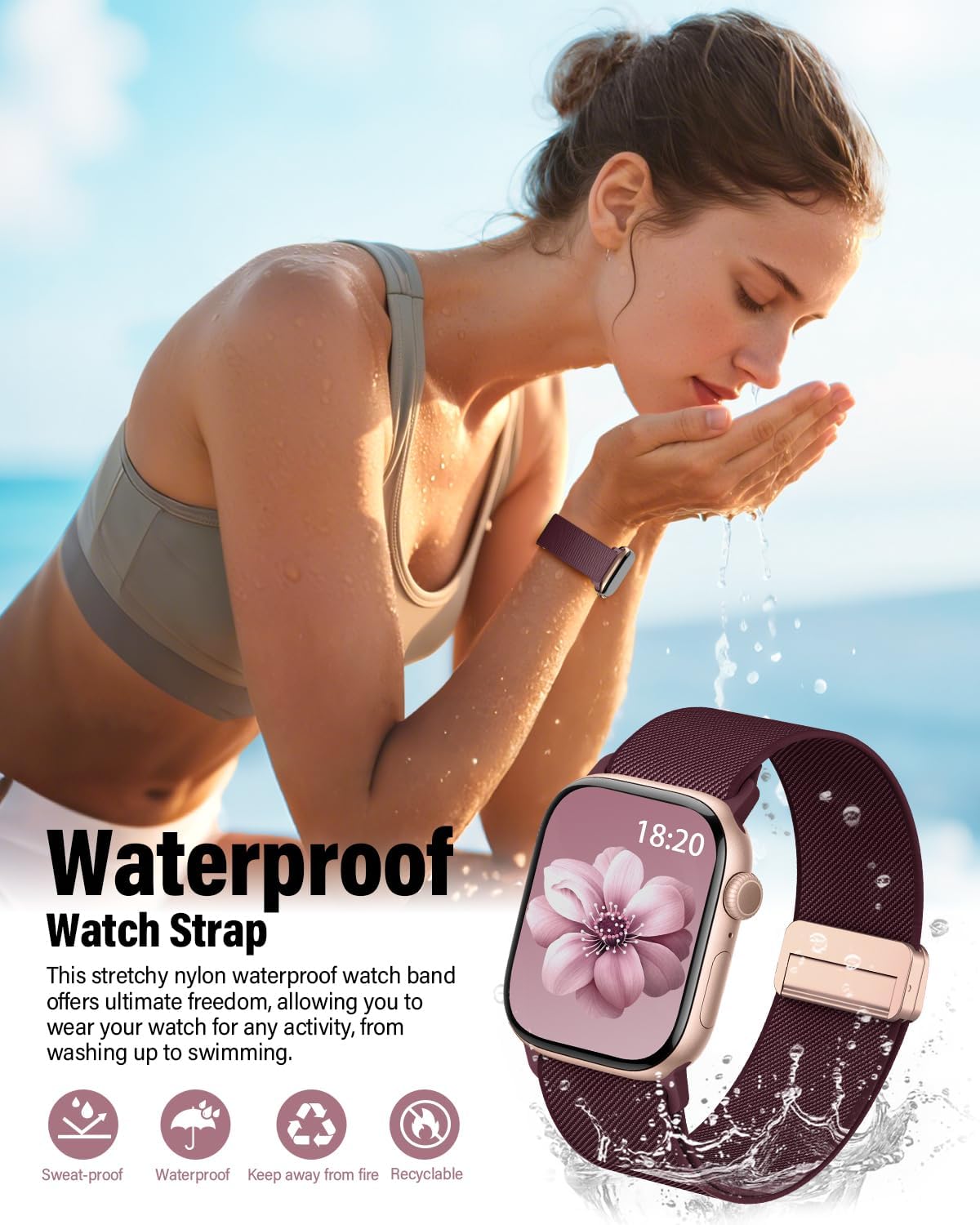 Thumbnail 2 de Yoohoo Elastic Nylon Strap for Apple Watch