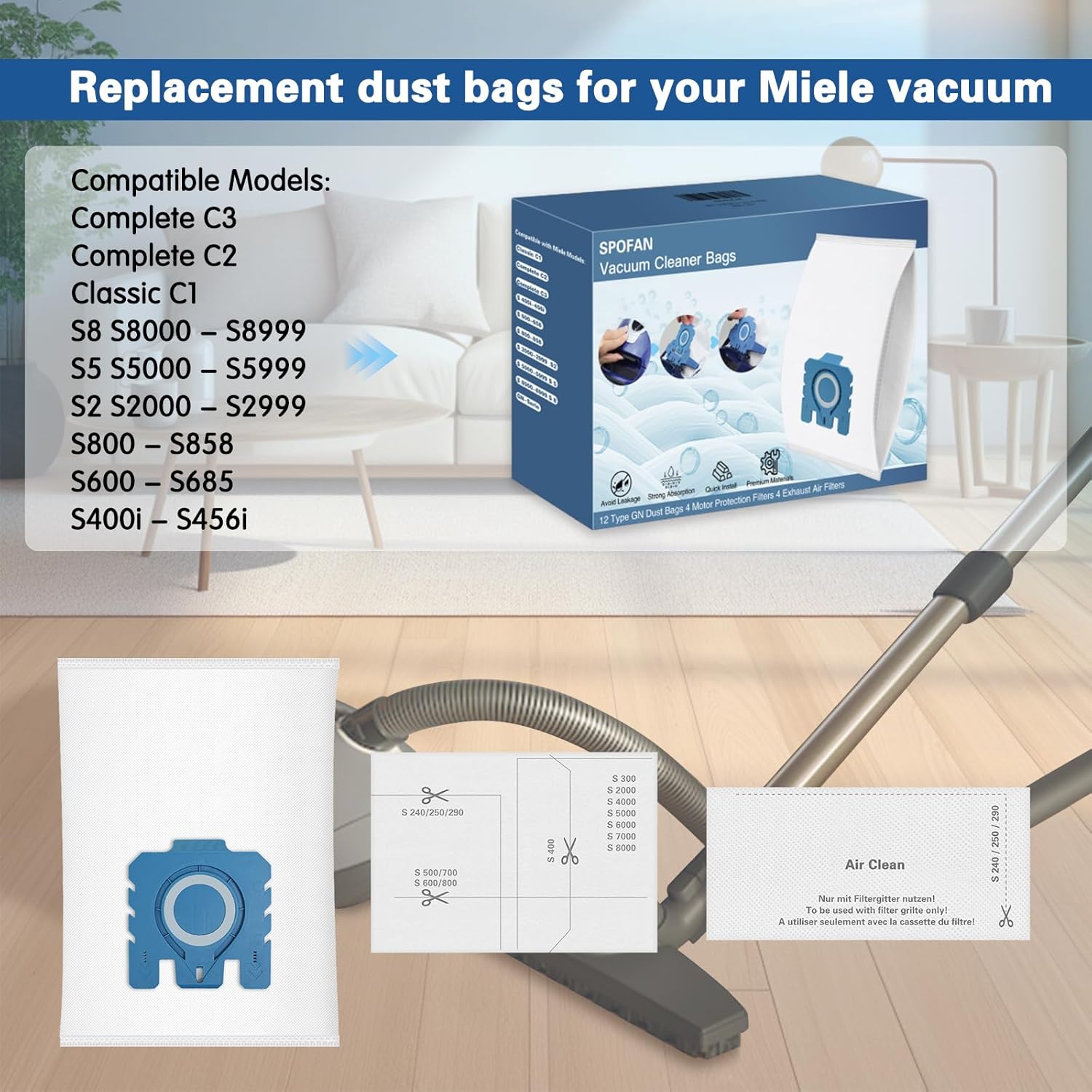 Detalle 2 de 12 Pack GN 3D Efficiency Dust Bags 9917730