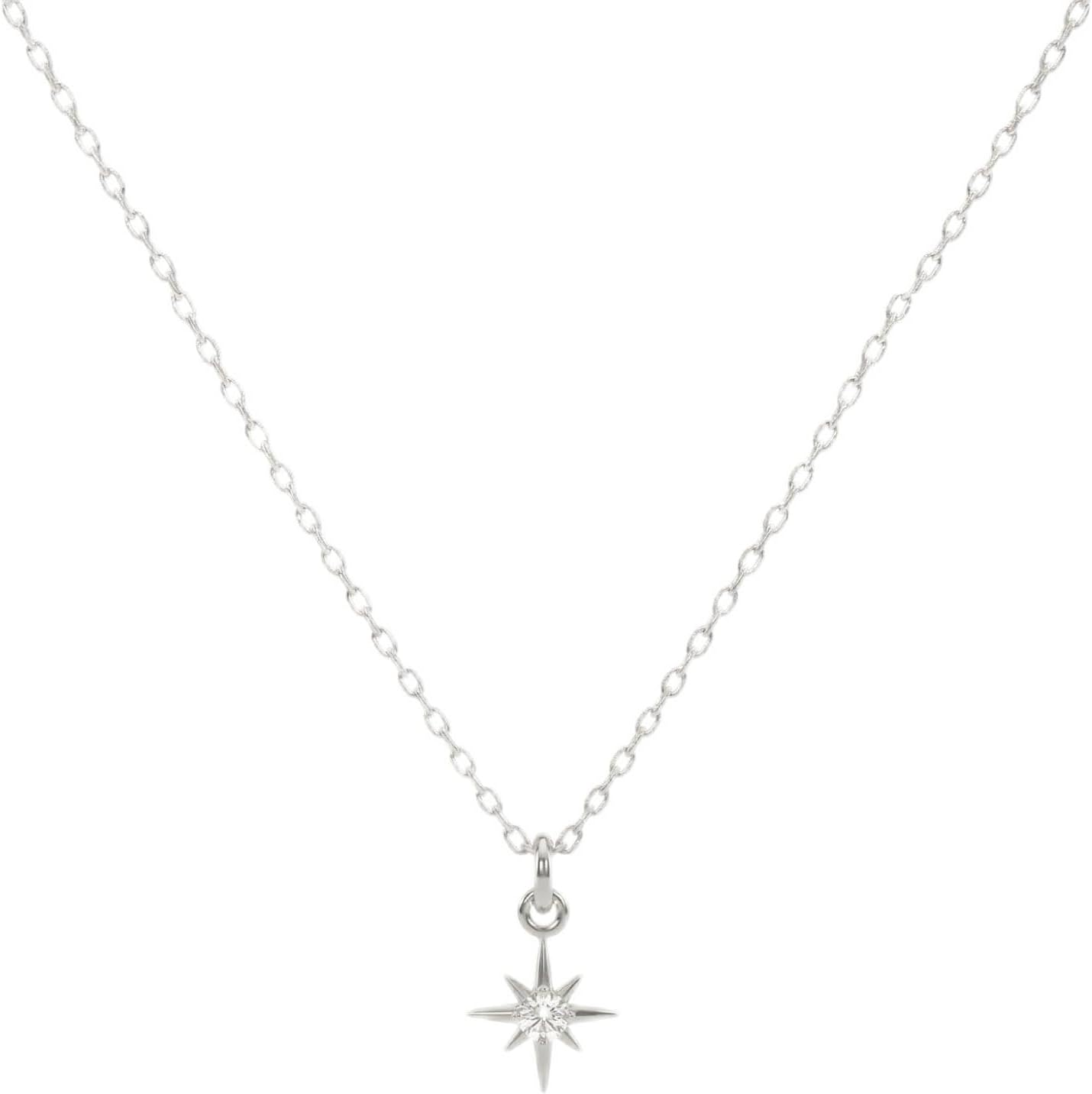Detalle de Annika Bella North Star Necklace with Cubic Zirconia Pendant