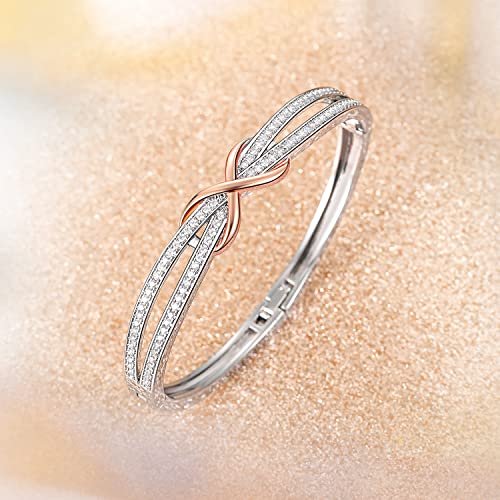 Thumbnail 7 de Angelady Infinity Bracelet for Women – Rose Gold Plated 14K, Austria Crystal Detail
