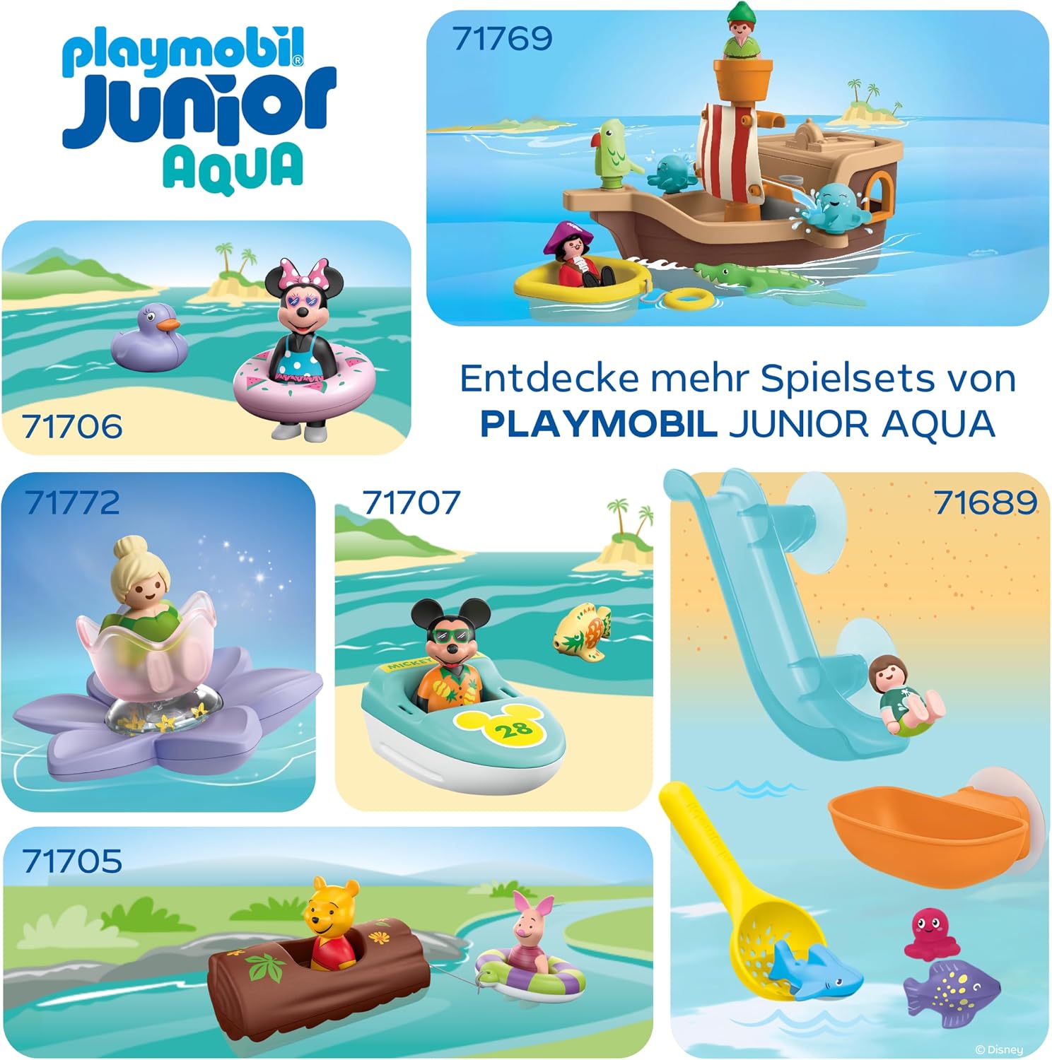 Detalle 2 de PLAYMOBIL JUNIOR Aqua Wasserfalltank mit Rutsche 71775